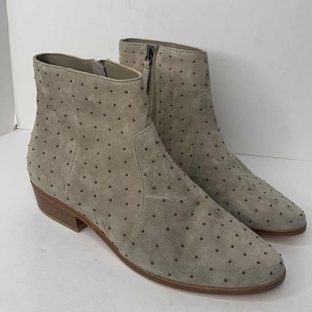 Joie Lacole gray suede studded ankle boots NWOB